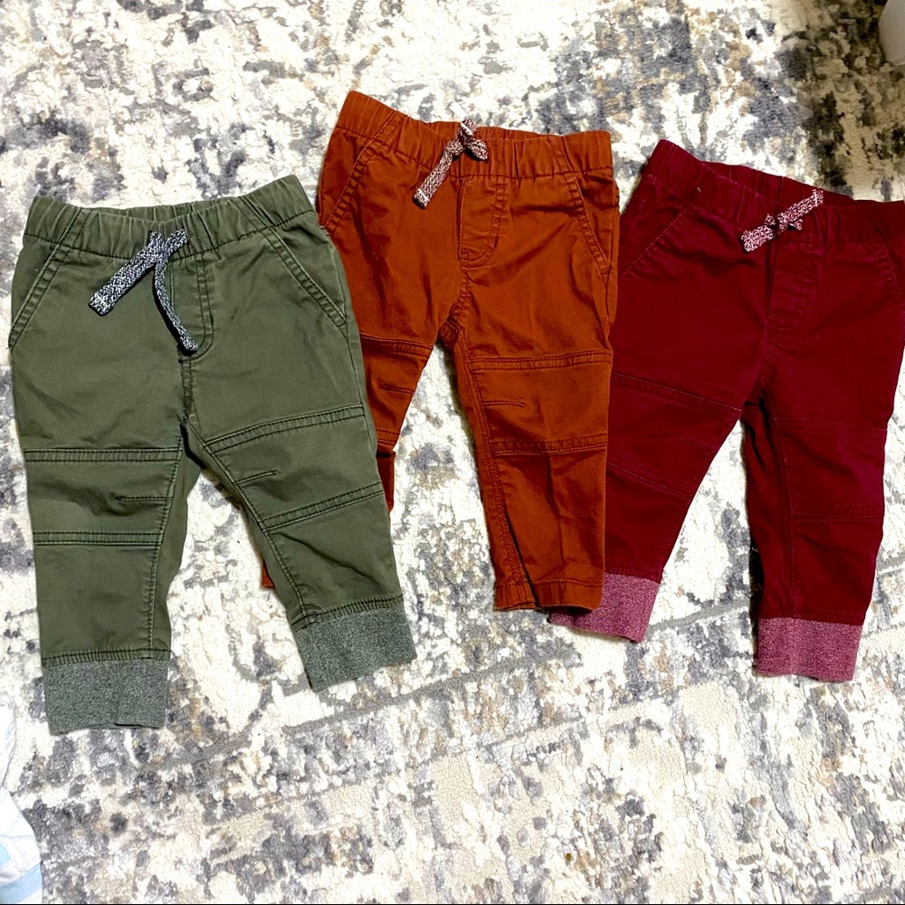 Bundle of 3 cat and jack toddler baby boy jogger pants size 12 months